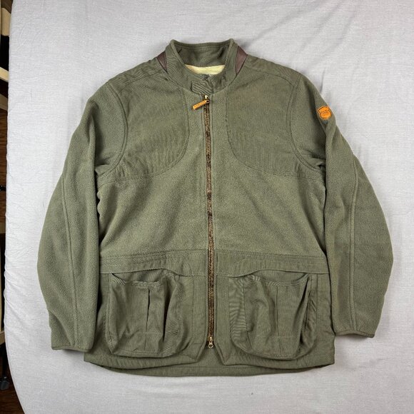 Eddie Bauer Sport Shop True Pair Jacket Green Fleece Canvas Mens Large Shooting - Picture 1 of 10